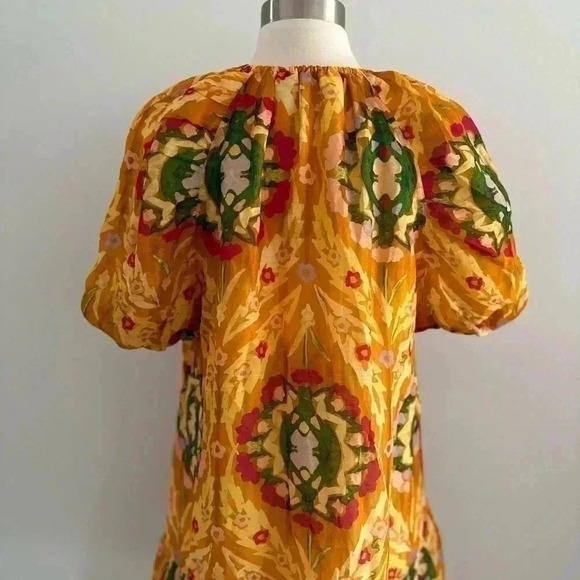 New Marie Oliver Greta Dress Marigold Trellis Sz M $338.00 - Picture 9 of 15